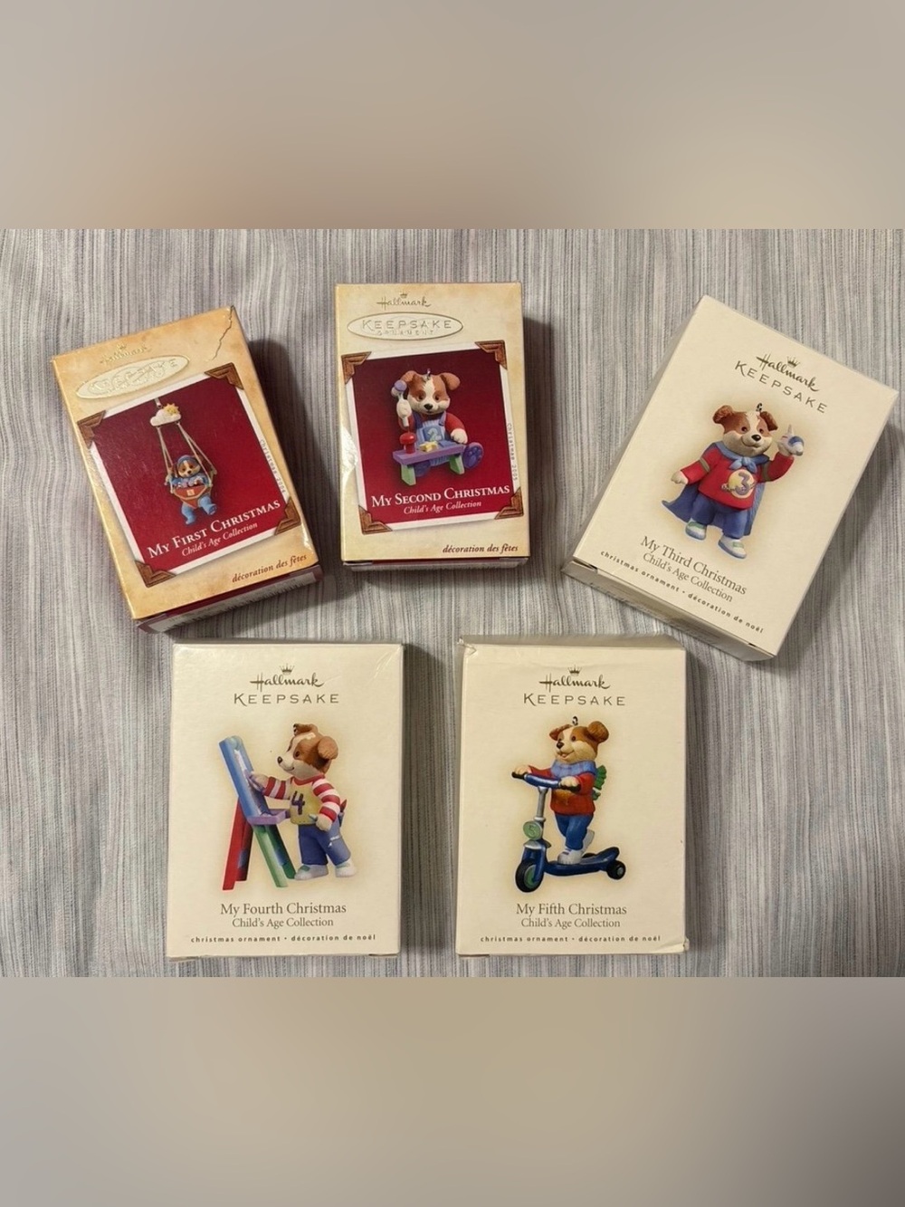 Hallmark Keepsake Ornaments - Child's Age Collection Years 1 to 5 (Full Set)